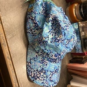 Lilly Pulitzer Aqua and Navy Swirl Cap
